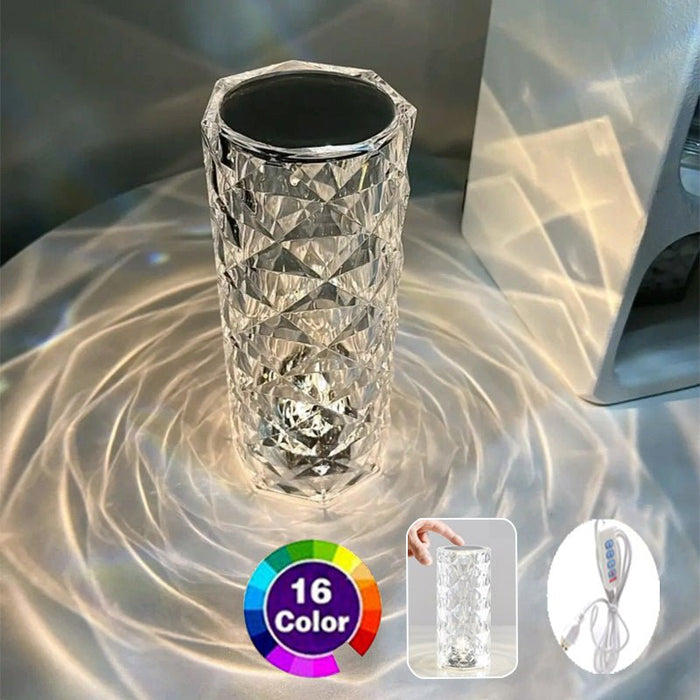 LuxeGlow Crystal Table Lamp Product - UzoShop -Crystal Table Lamp -16/3 colors - 3+1 Sale