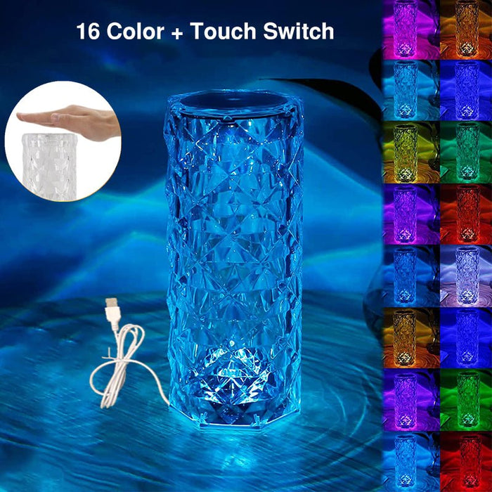 LuxeGlow Crystal Table Lamp Product - UzoShop -Crystal Table Lamp -16/3 colors - 3+1 Sale