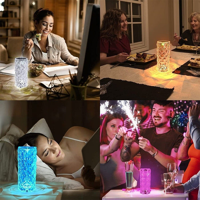 LuxeGlow Crystal Table Lamp Product - UzoShop -Crystal Table Lamp -16/3 colors - 3+1 Sale