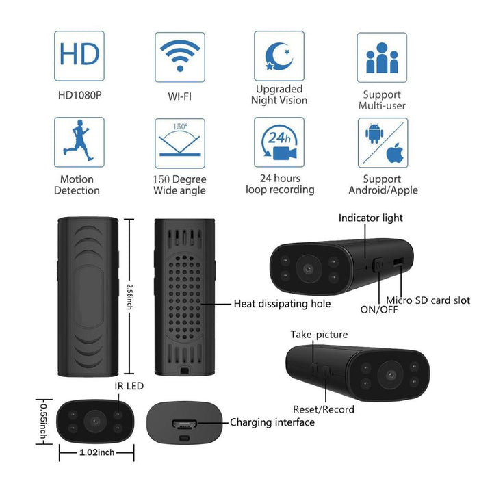 AODE ShadowEye Mini WiFi Hidden Camera product | UzoShop