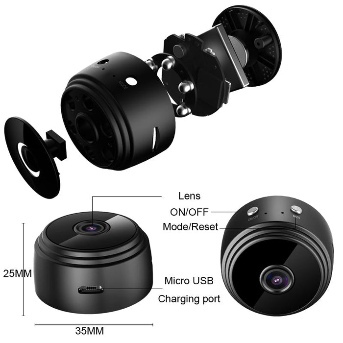 Mini 1080p HD Wireless Magnetic Security Camera Product | UzoShop
